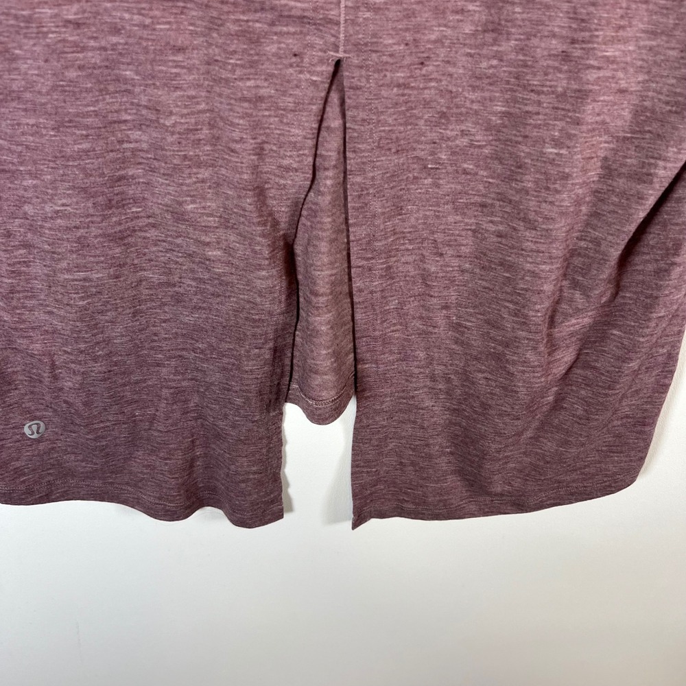 Lululemon Open Back Split Hem Workout Top Heather… - image 6
